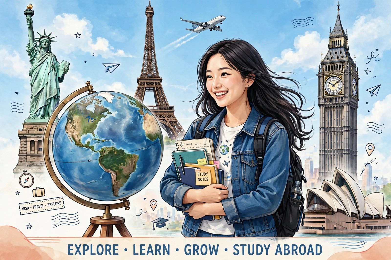 Student exploring global education opportunities