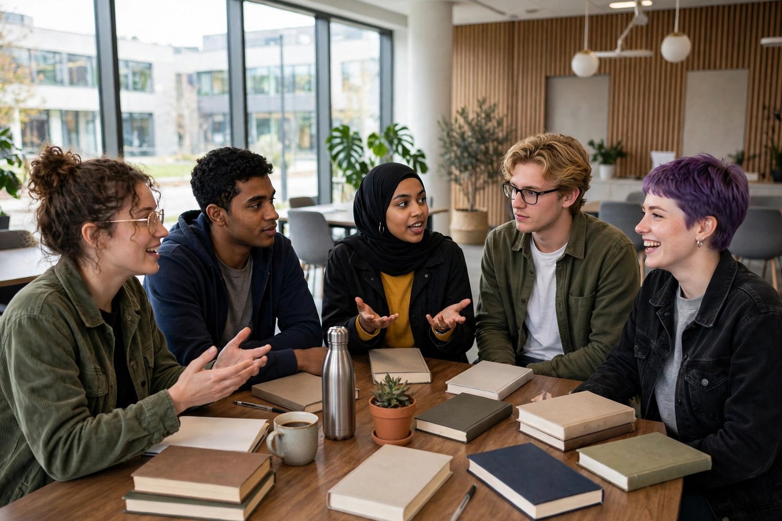 University students in a gender studies seminar in discussion