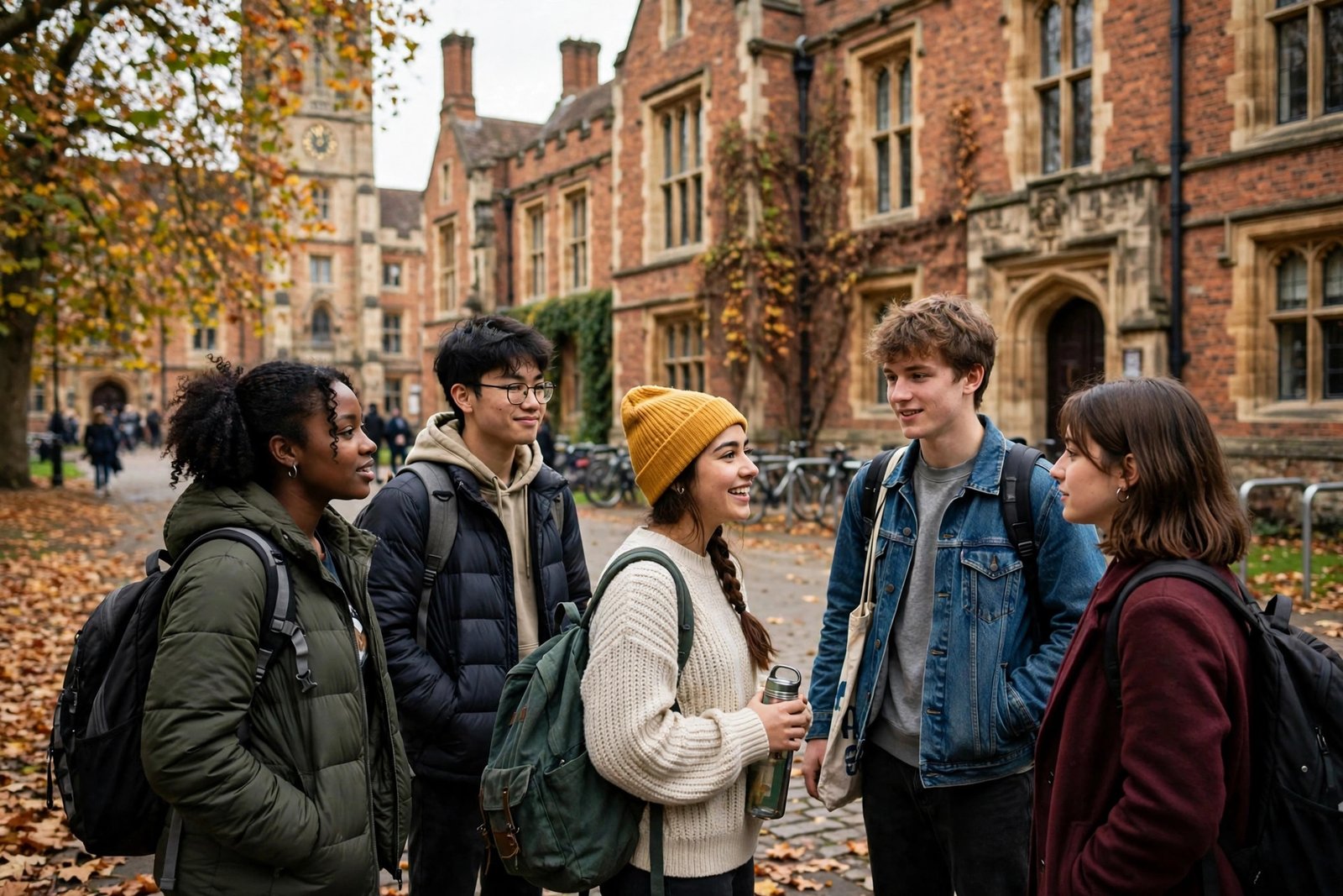 Undergraduate freshers arriving on a UK campus to start a bachelor's degree with scholarships in UK