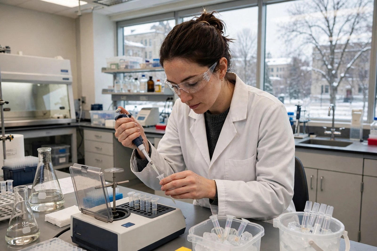 PhD researcher working in a Canadian university laboratory funded by PhD scholarships in Canada