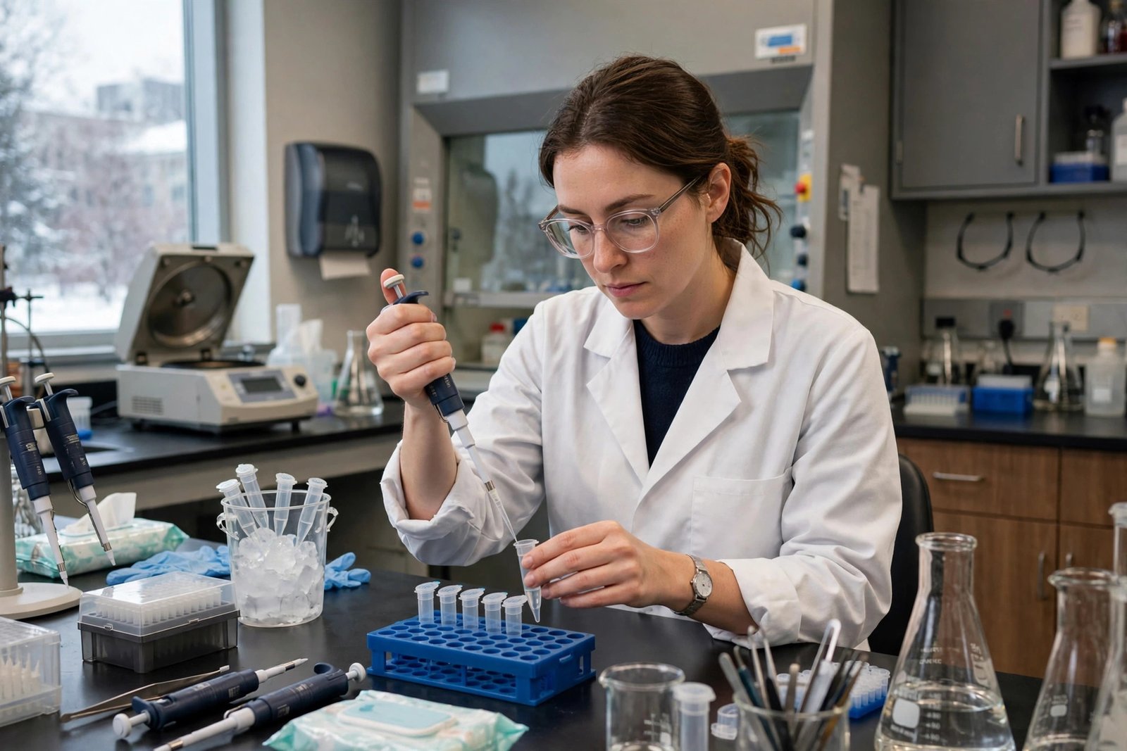 Doctoral researcher in a Canadian university laboratory funded by a postgraduate research scholarship