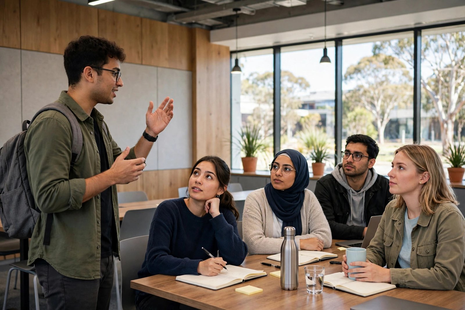 Master's by research student presenting findings at an Australian university seminar