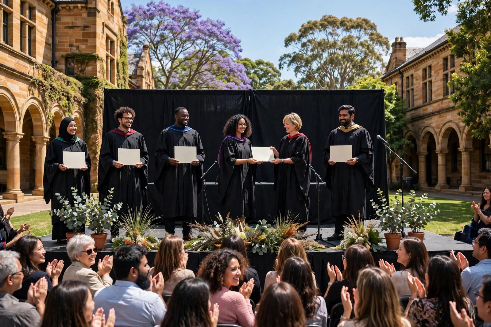 Scholarship award ceremony for international students on an Australian university campus