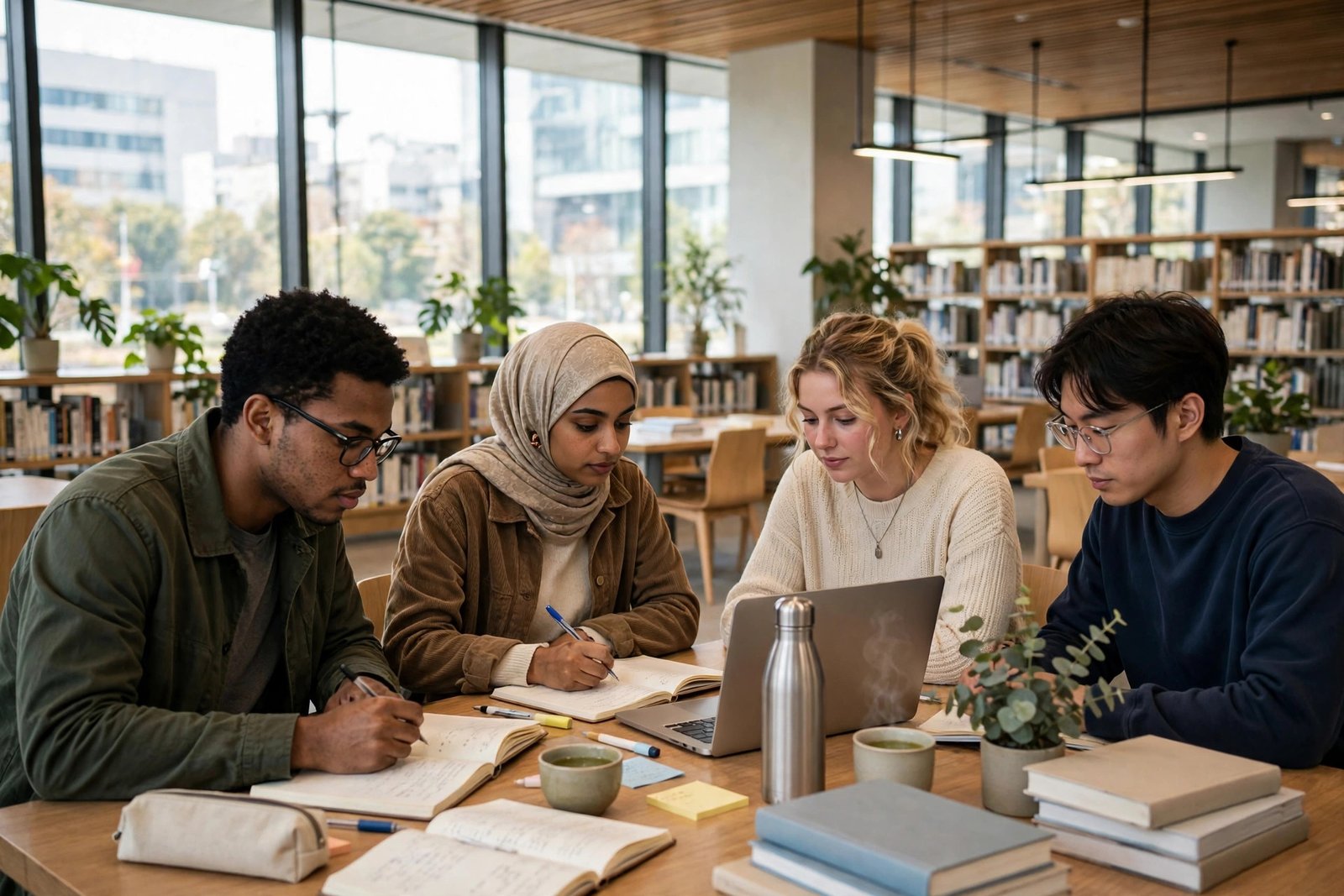 Students studying in a Japanese university library, a common route to JASSO and university scholarships in Japan