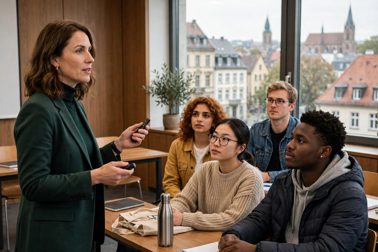 Postgraduate student presenting research at a German university seminar, DAAD EPOS master's and PhD