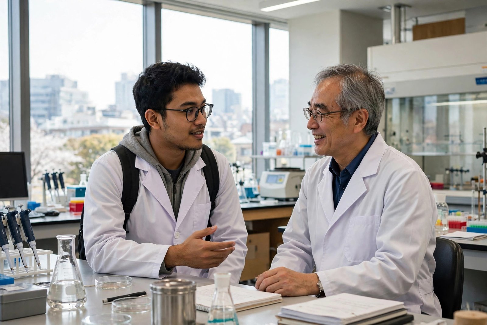 Indonesian graduate student in a Japanese university laboratory applying for the INPEX Scholarship 2027