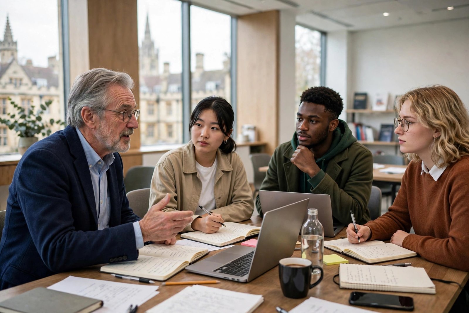 Weidenfeld-Hoffmann scholars in a mentoring and leadership discussion at Oxford