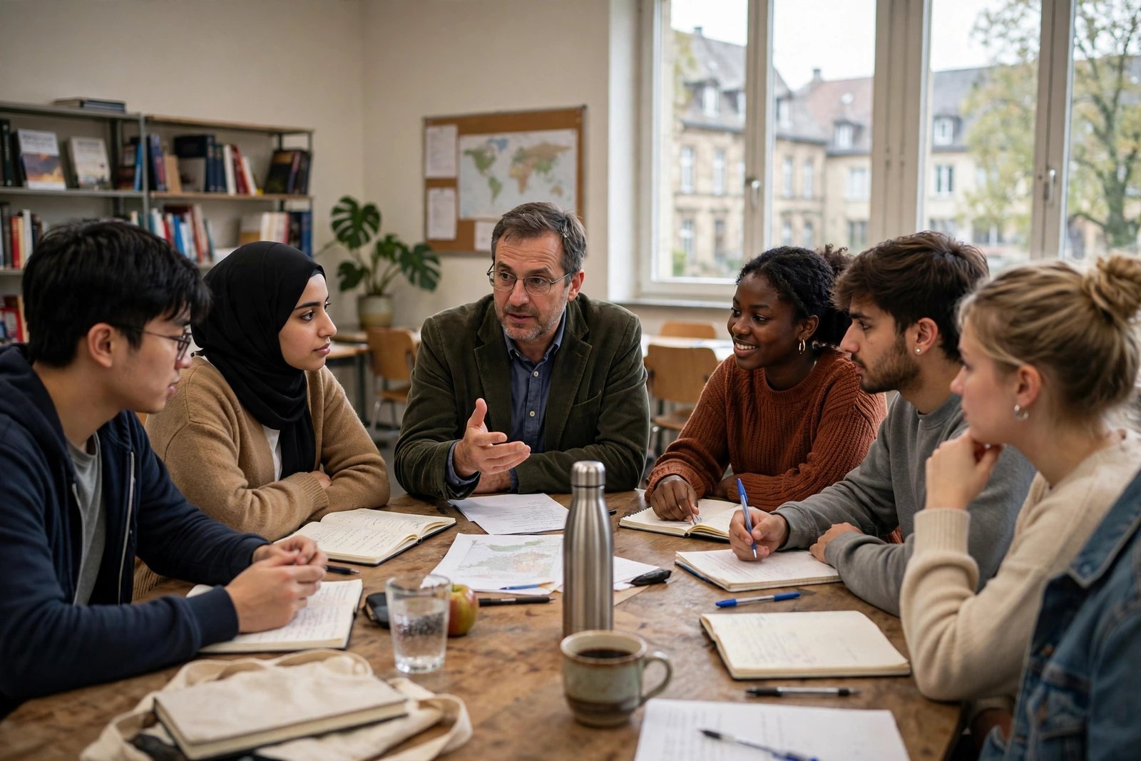 International students in a seminar at a German university supported by the Friedrich Ebert Stiftung scholarship
