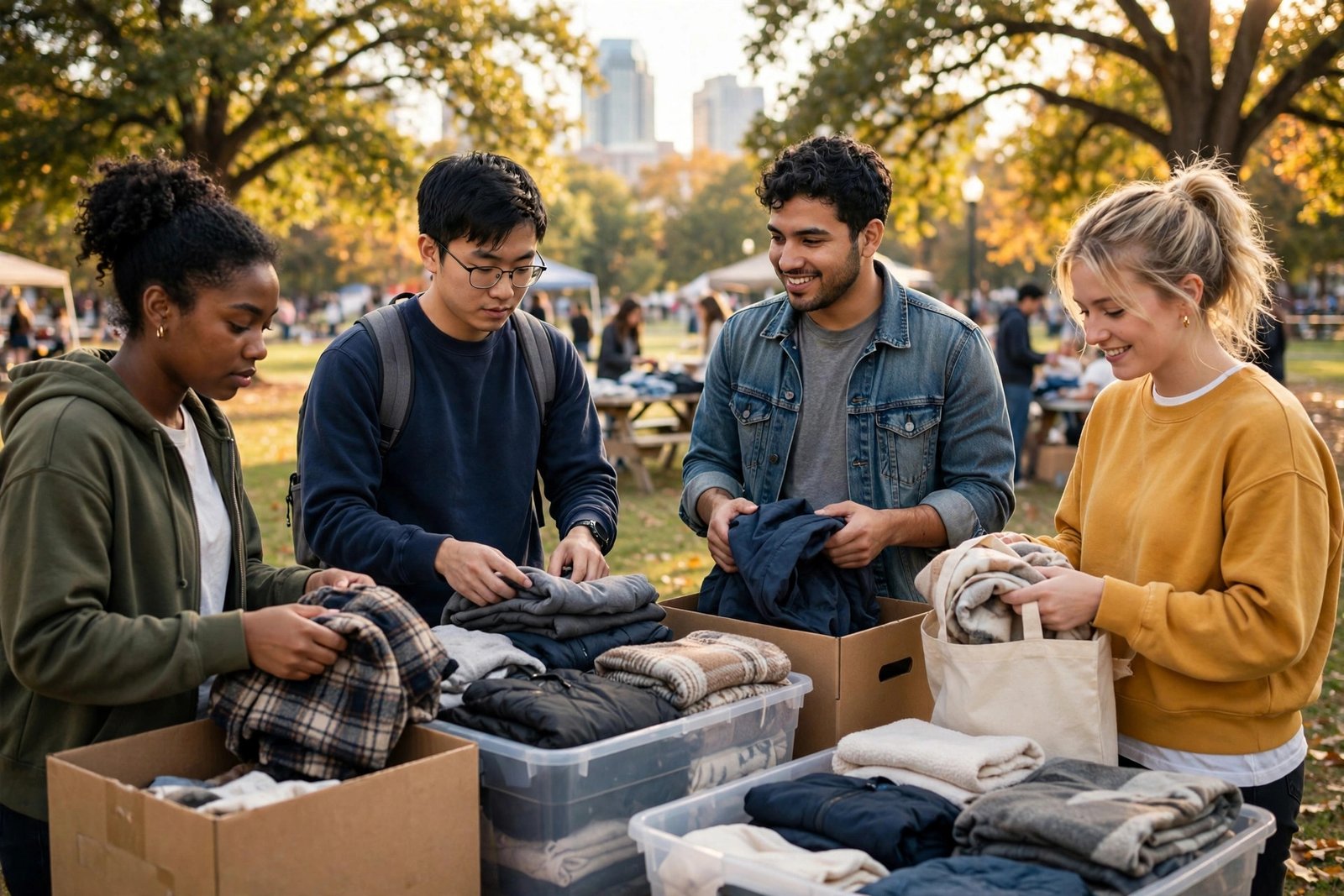 Students volunteering at a community service project in Nashville, relevant to the Vanderbilt Ingram Scholars Program