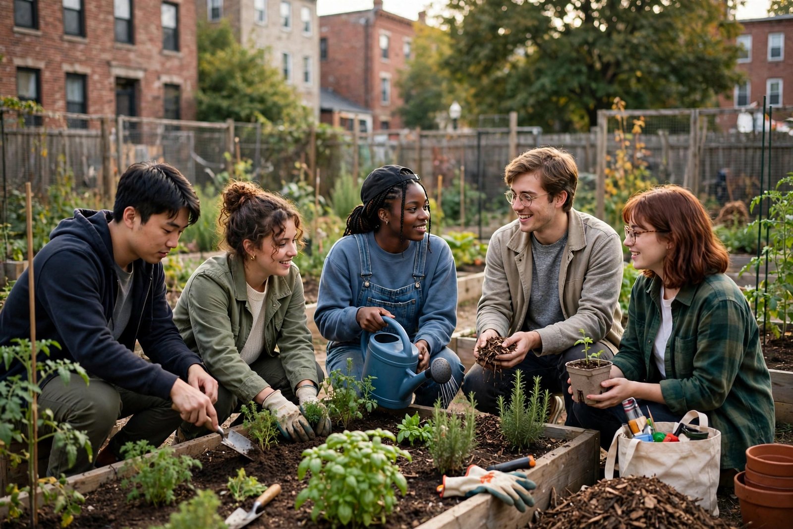 University students volunteering in a New England community, reflecting the leadership focus of the Clark Global Scholars Program