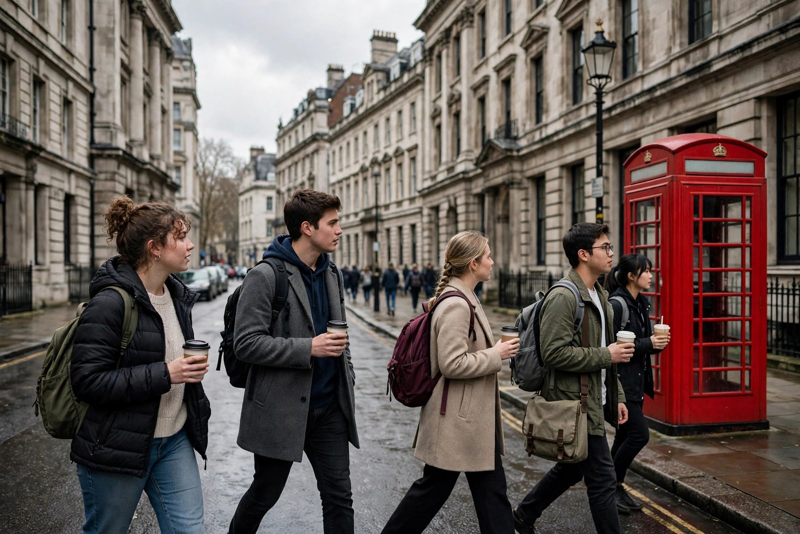 Students walking through Holborn in London near LSE, where the Graduate Support Scheme helps fund master's study