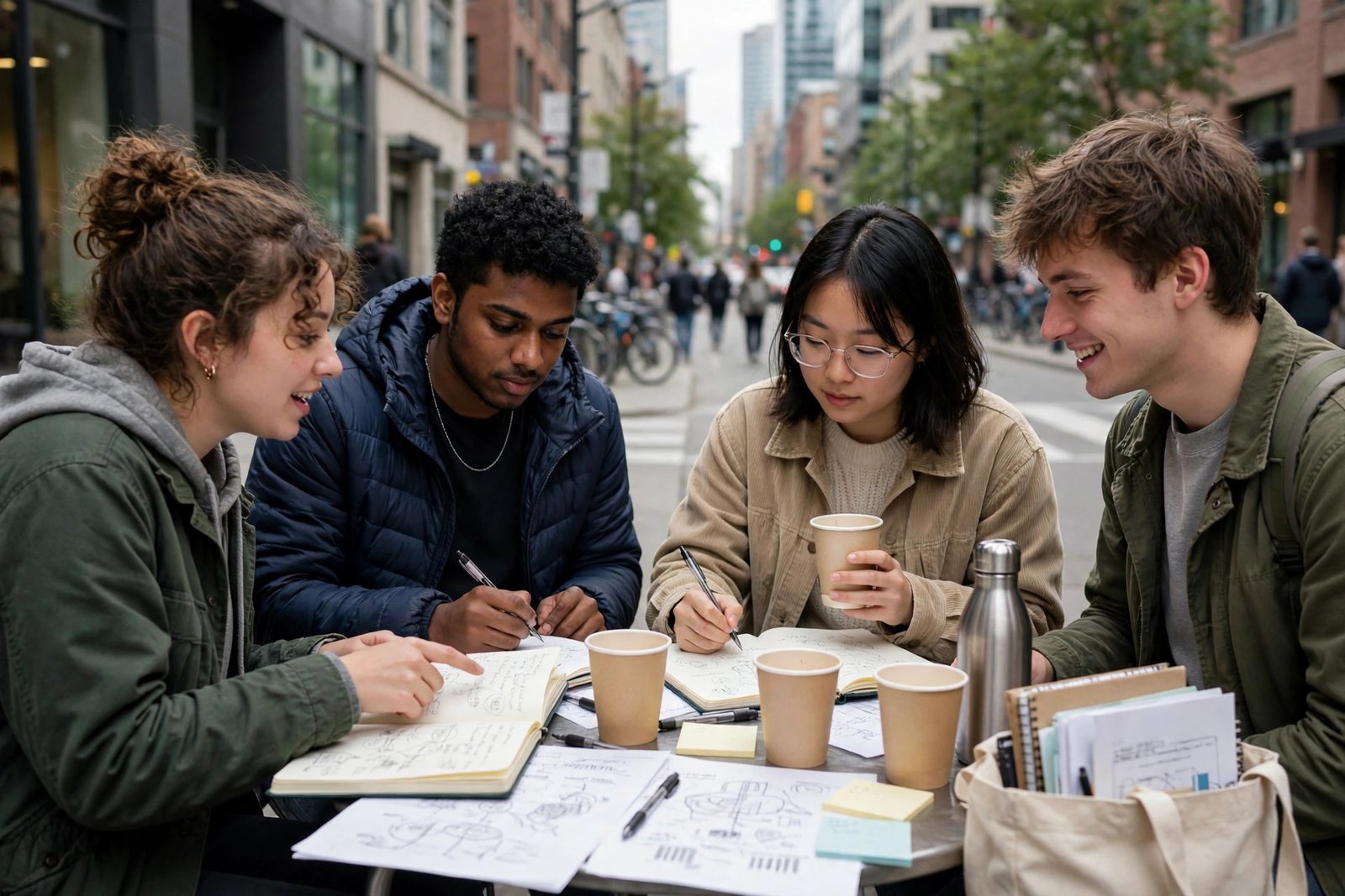 Undergraduate students leading a community project in Toronto, Canada