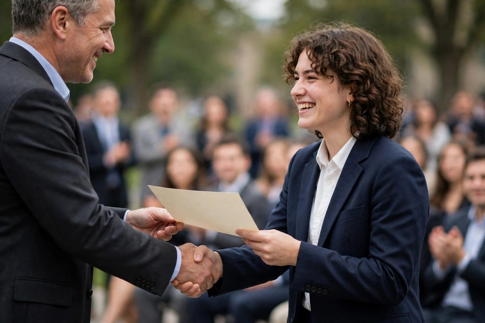 Student receiving an award at a university ceremony in Ottawa, Canada