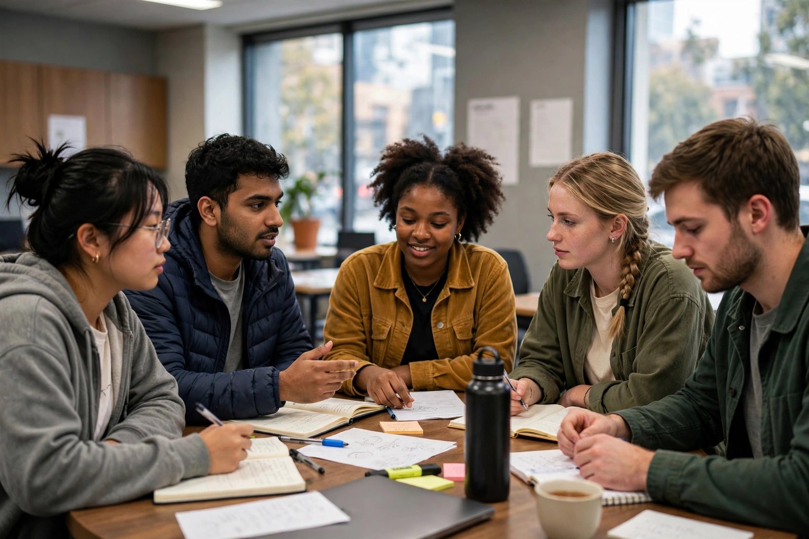Undergraduate students collaborating in a tutorial at an Australian university