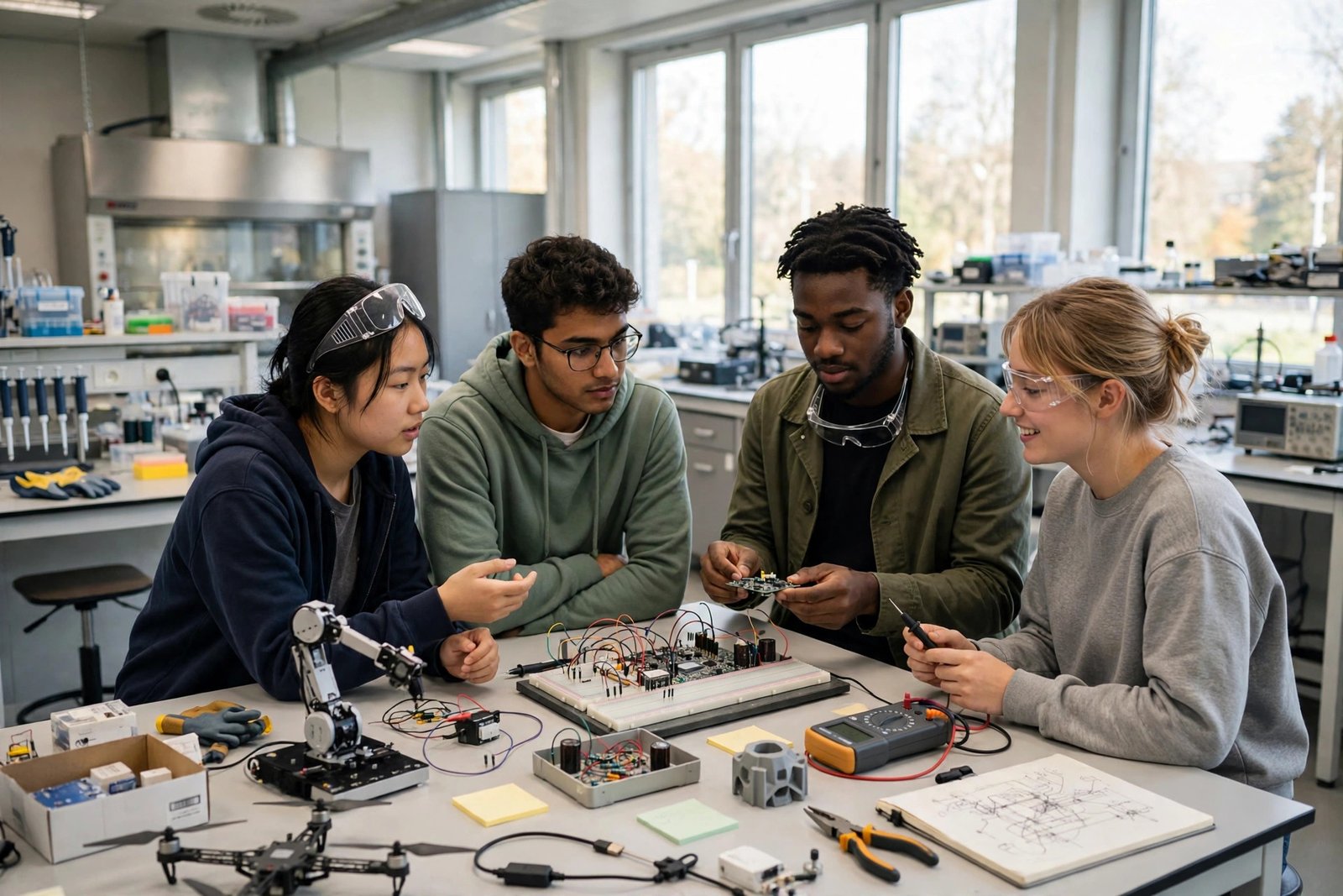 International engineering students at KIT Karlsruhe Institute of Technology in Germany