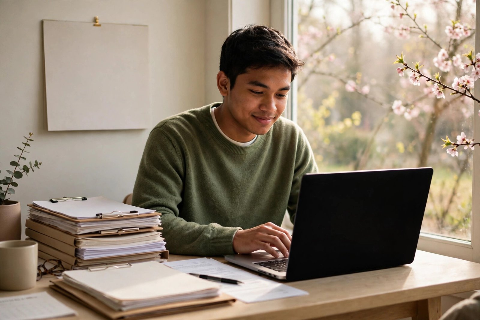 Student completing a fully funded scholarship application online for February 2027 deadlines