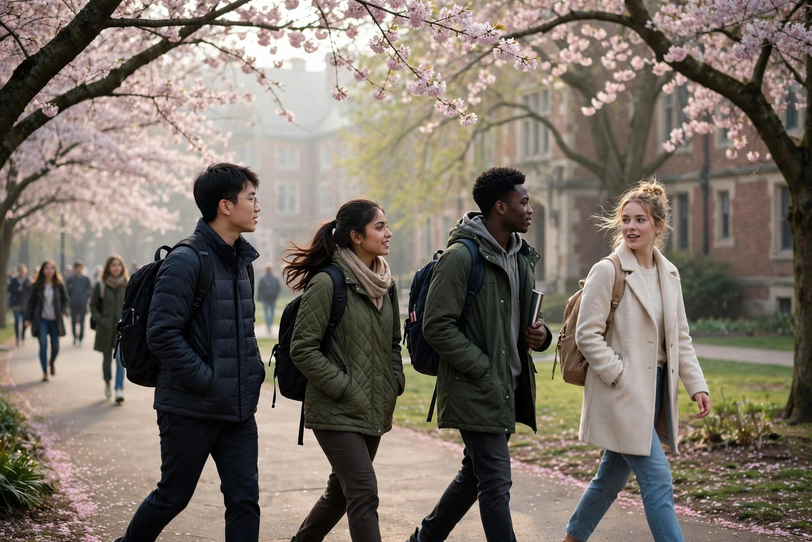 University campus in spring during the March 2027 scholarship deadline season