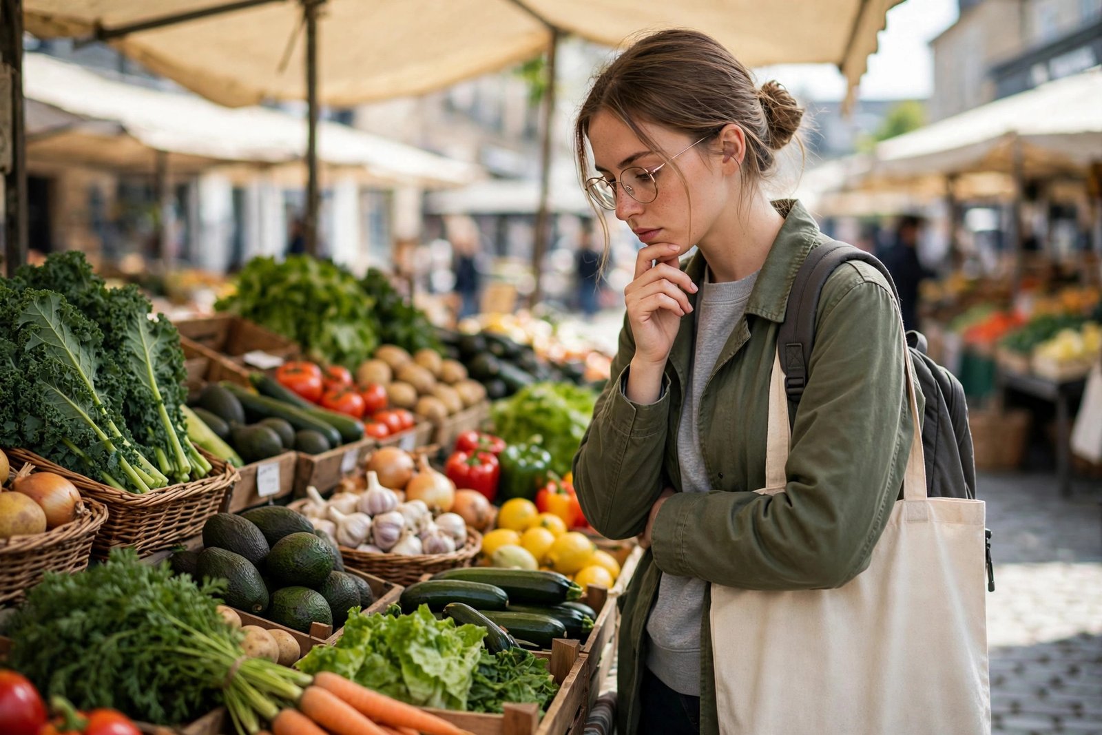 Graduate student buying groceries and budgeting carefully on a monthly scholarship stipend