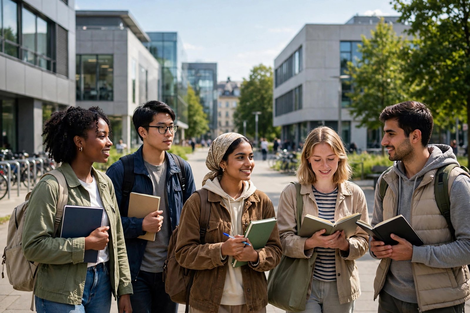 International students on a summer research programme campus in Europe