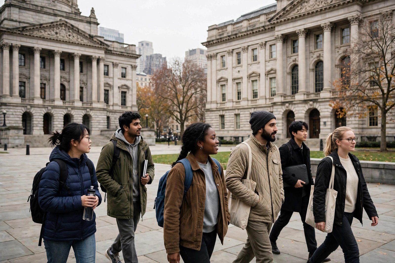 International students outside a government building applying for fully funded government scholarships 2027