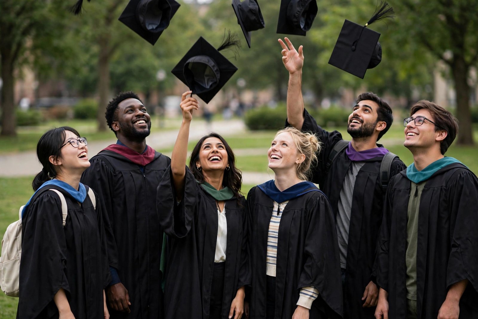 Graduate students collaborating on research funded by a master's scholarship