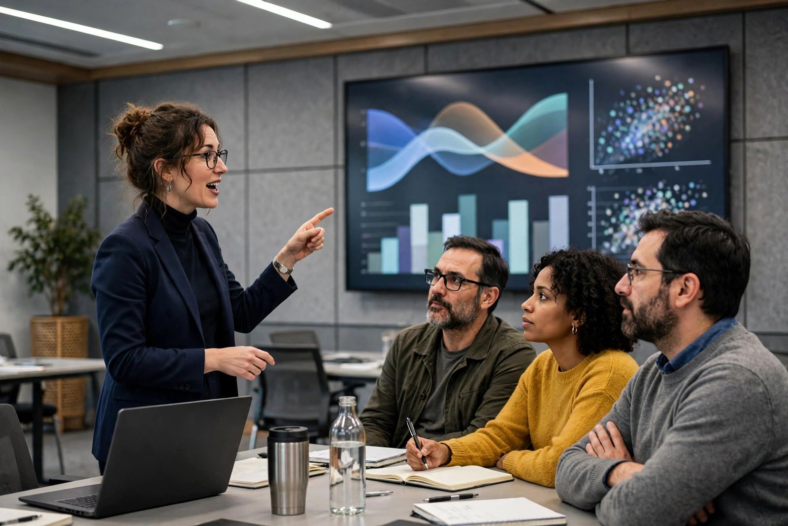Postdoctoral researcher presenting findings to colleagues — postdoctoral fellowships for international researchers