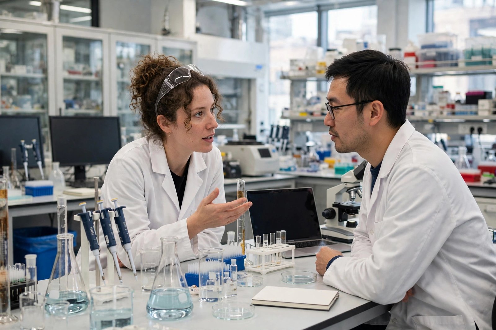 Postdoctoral scientists collaborating in a research laboratory — international research fellowships