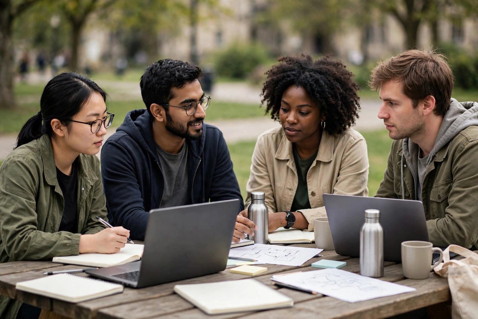 International research students collaborating on a funded doctoral project