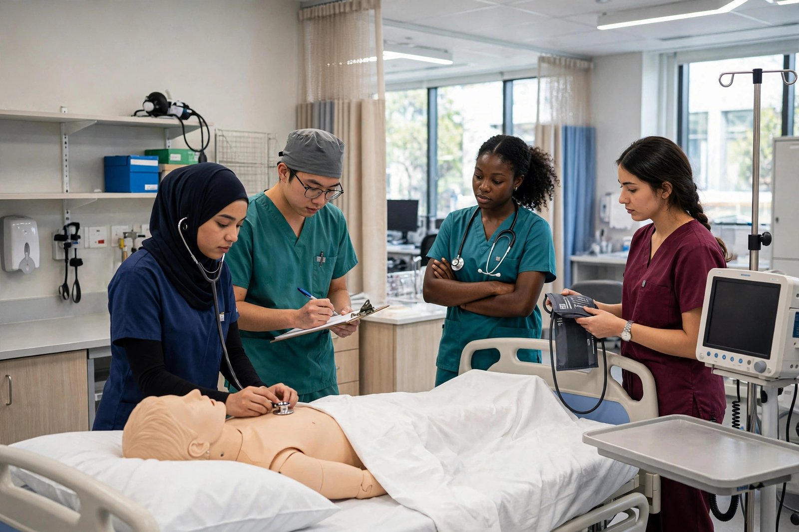 International nursing students practising in an Australian university clinical simulation lab