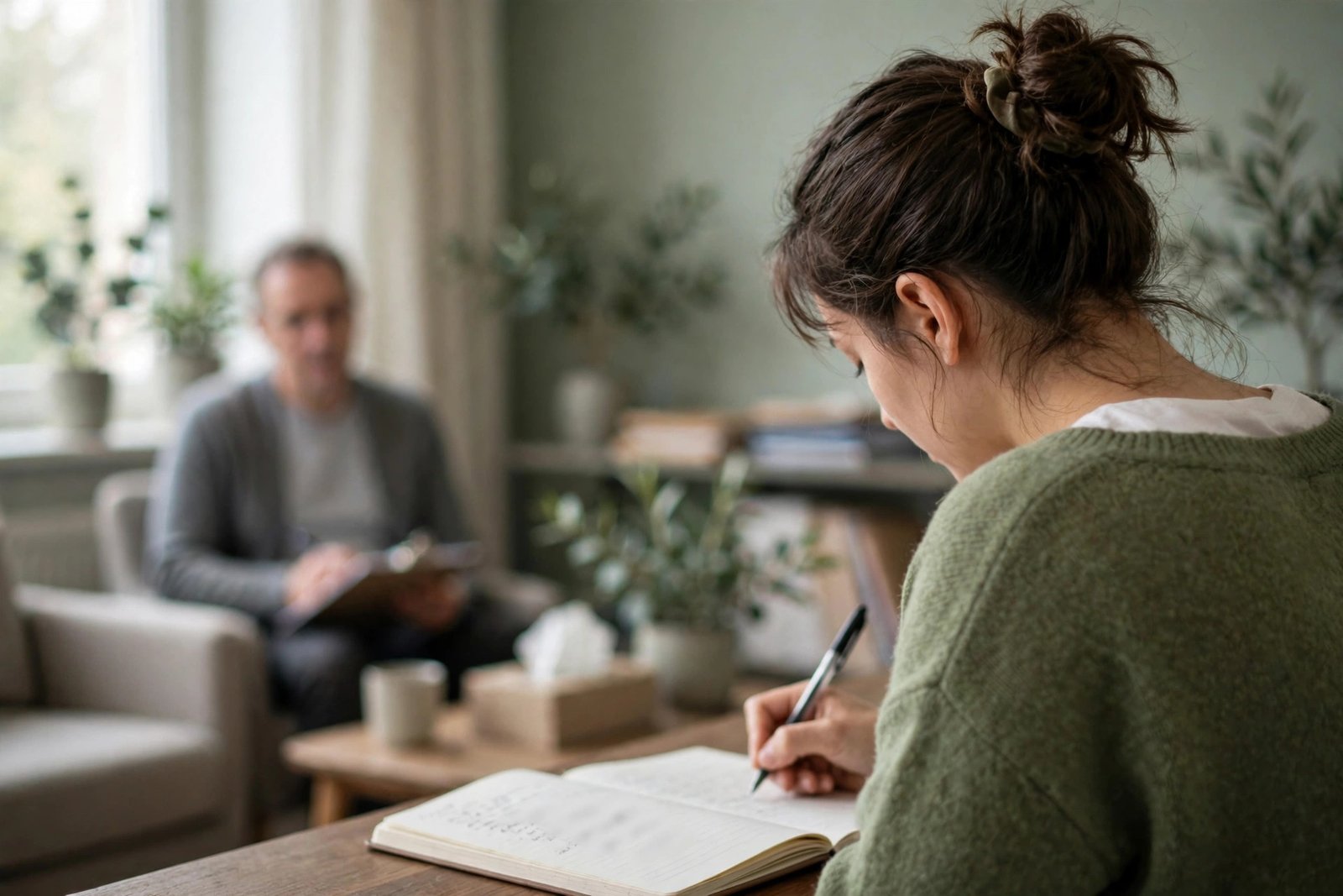 Psychology postgraduate practising counselling skills in an Australian university clinic