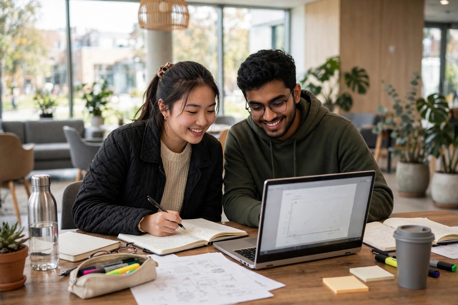 Students studying together while preparing simple fully funded scholarship applications