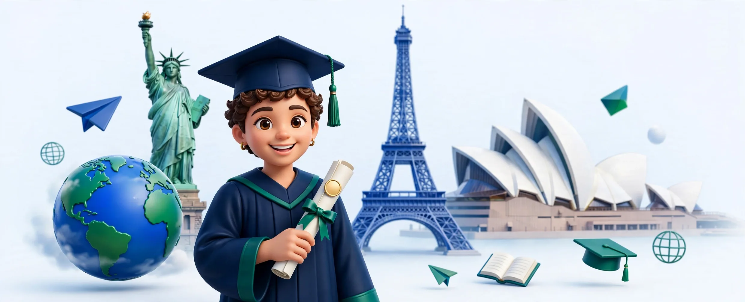 Illustration of a graduation cap with coins and a scholarship award ribbon